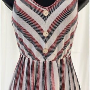 Caution To The Wind Red and Black Striped Dress